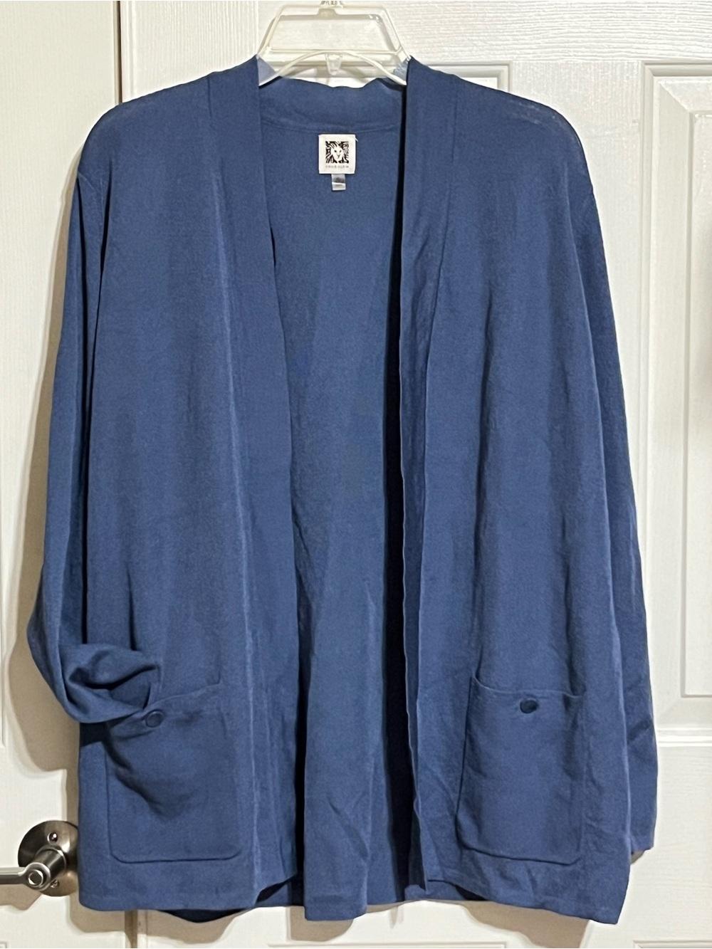 Anne Klein Navy Open-Front Women's Cardigan with Pockets
15-07